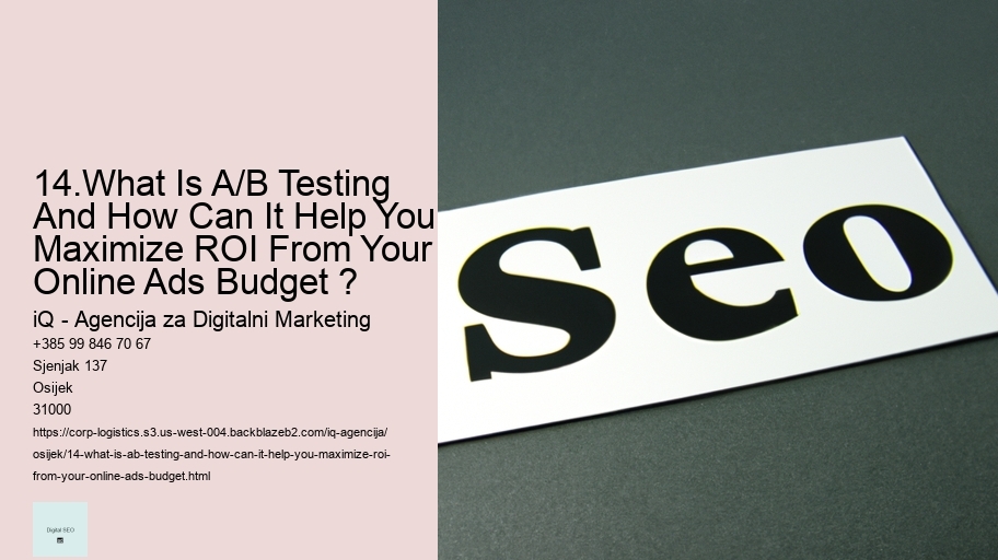 14.What Is A/B Testing And How Can It Help You Maximize ROI From Your Online Ads Budget ?